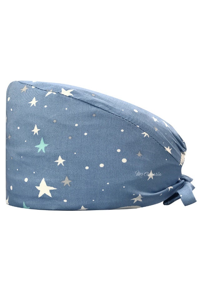 NIBEMINENT Scrubs Cap  Cotton Print Surgery Scrub Hats Nurse Caps Medical Accessories Beauty Salon Pet Shop Lab Work Hat Chef Hat