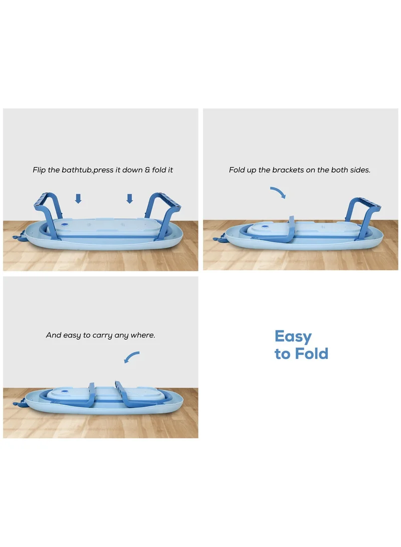 Nurtur Collapsible Baby Bathtub  Mini swimming pool bather for baby with Non slip design  Light Blue