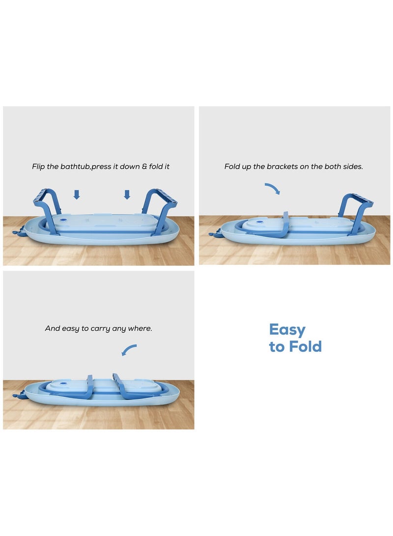 Nurtur Collapsible Baby Bathtub  Mini swimming pool bather for baby with Non slip design  Light Blue  - Image 3