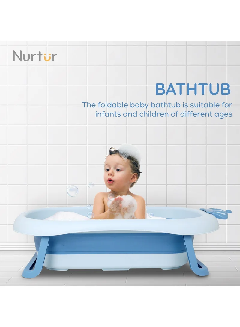 Nurtur Collapsible Baby Bathtub  Mini swimming pool bather for baby with Non slip design  Light Blue