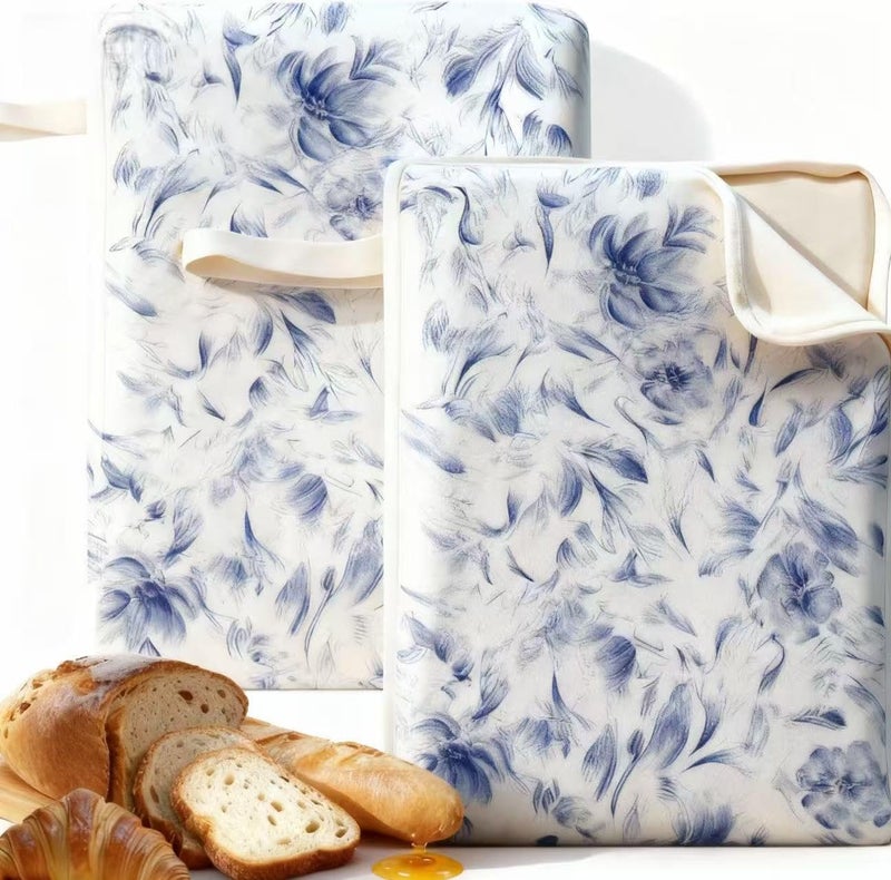 Windance Wide Zipper Access Cotton &Beeswax Bags for Homemade Bread 2 Pack XL Reusable Beeswax Bread Bags for Homemade Bread Freezer Organic Cotton Food Storage Bags to Keep Fresh - Image 1