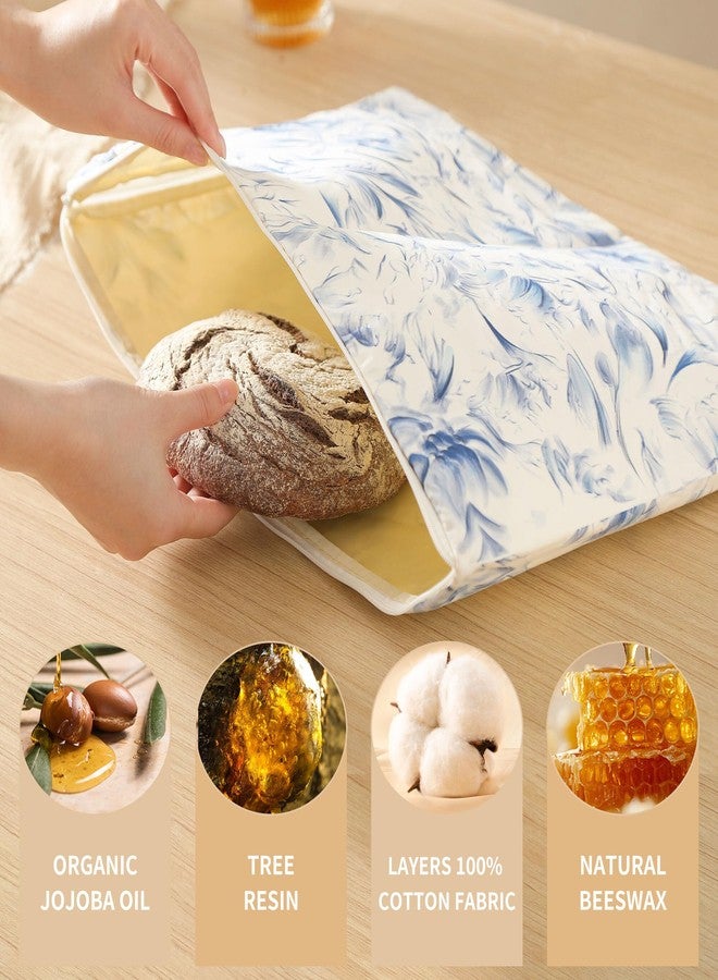 Windance Wide Zipper Access Cotton &Beeswax Bags for Homemade Bread 2 Pack XL Reusable Beeswax Bread Bags for Homemade Bread Freezer Organic Cotton Food Storage Bags to Keep Fresh - Image 5