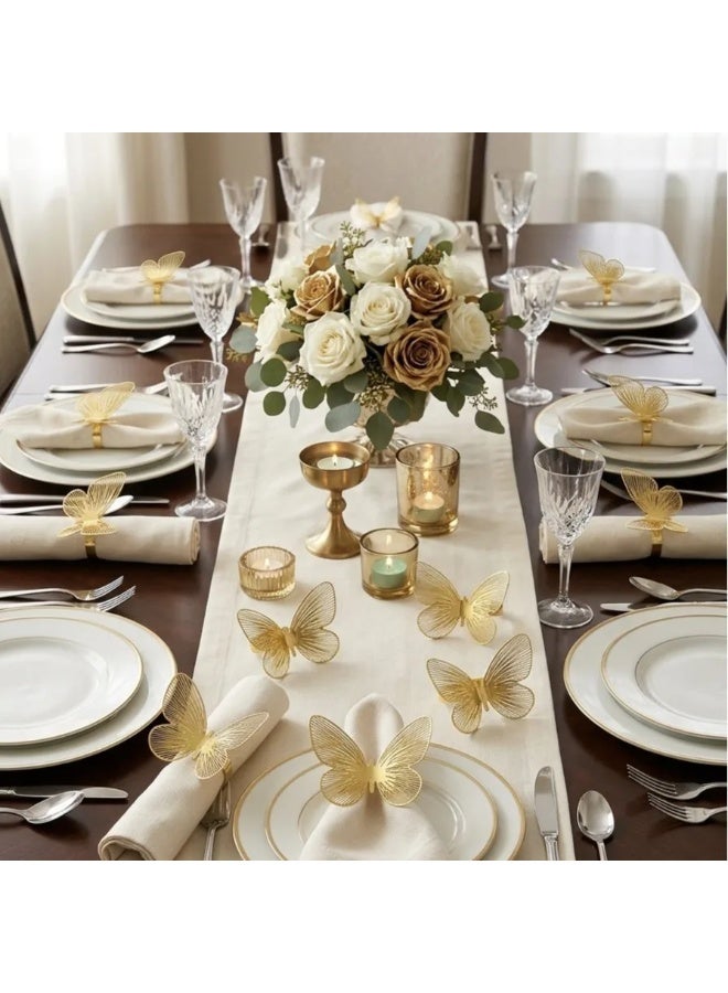 6PCS Elegant Hollow Butterfly Metal Napkin Rings for Dining Table Decor - Image 5