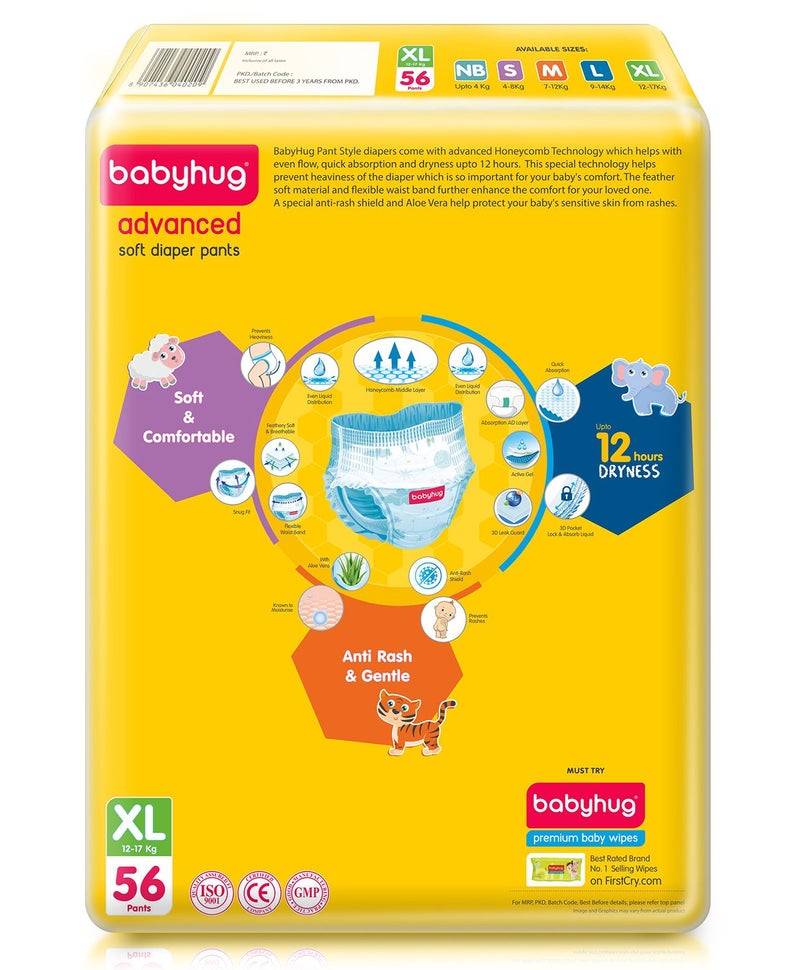 Babyhug Advanced Soft Pant Style Diapers with Aloe Vera, Size 5 - 56 Pieces - Image 2