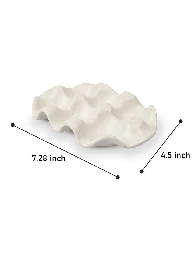 شيبشيب حامل بيض سيراميكي للثلاجة - صينية 6 أكواب لتخزين البيض، حافظة من البورسلين لحفظ نصف دزينة من البيض، منظم ديكوري لتقديم الطعام وعرضه على سطح المطبخ أو في الثلاجة - Image 5