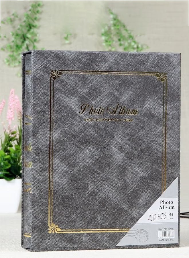 منزل الغابة ألبوم صور بختم رقائق معدنية سعة 200 جيبًا لصور مقاس 6 بوصات، ألبوم صور محمول لحفلات الزفاف العائلية والأولاد والبنات - Image 1