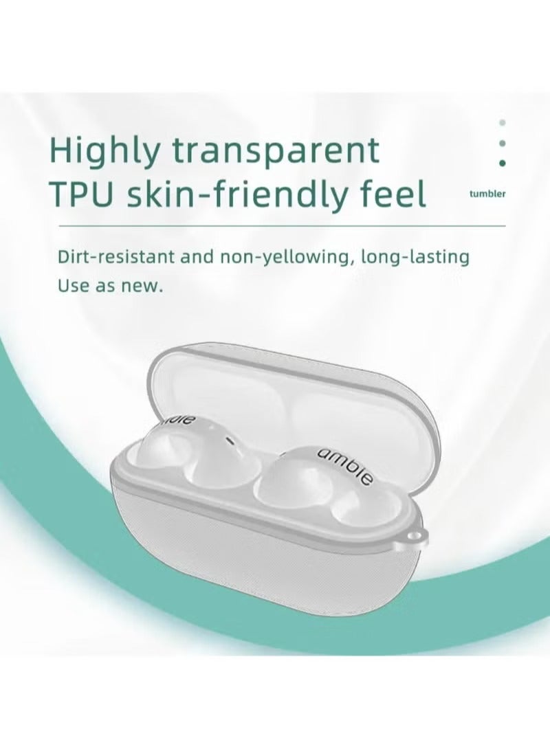 أمبي سماعات أذن لاسلكية Ambie Sound Pro Upgrade TWS، سماعات أذن بلوتوث، سماعات أذن رياضية، توصيل عظمي، مقاومة للماء، مثالية للنساء، ذهبي، (أبيض) - Image 4