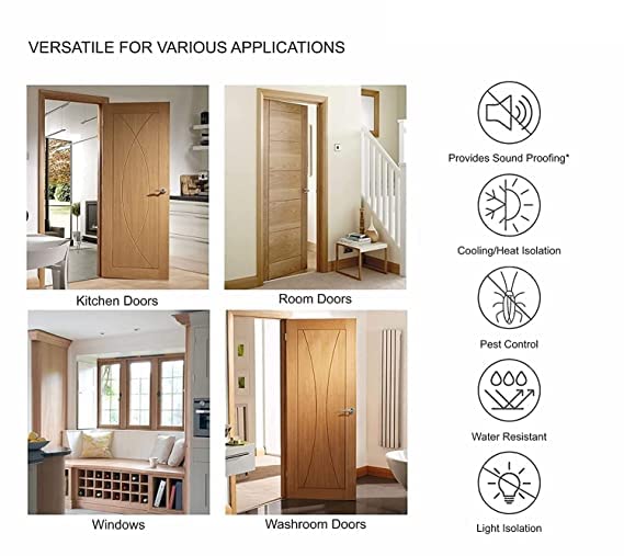 AVINYA Avinya Door Bottom Sealing Strip Guard Twin Door Draft Sealer for Home Multipurpose Pack of 4 Size36 inch  - Image 2