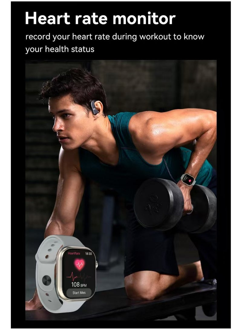 Smartwatch HD Large screen Aluminum case Fitness tracker NFC detection Black - Image 4
