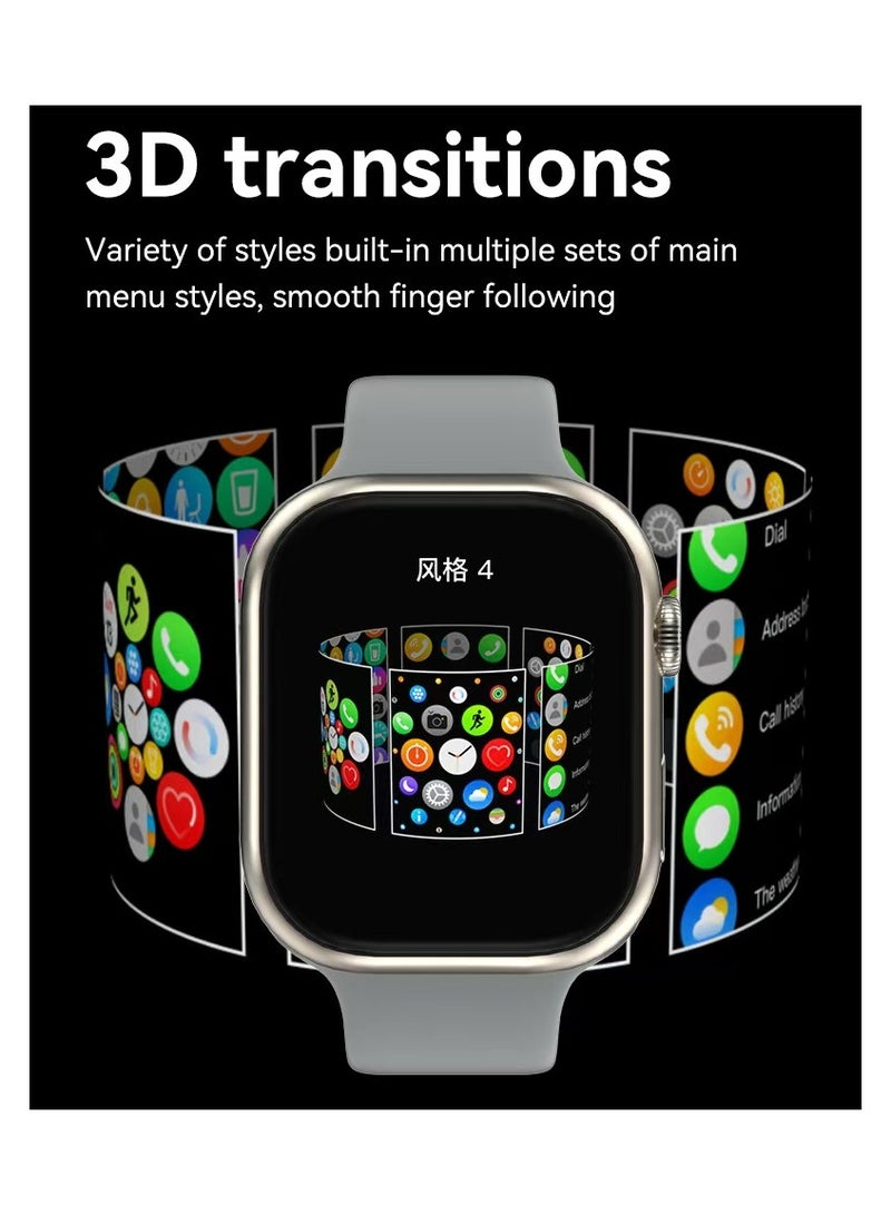 Smartwatch HD Large screen Aluminum case Fitness tracker NFC detection Black - Image 5