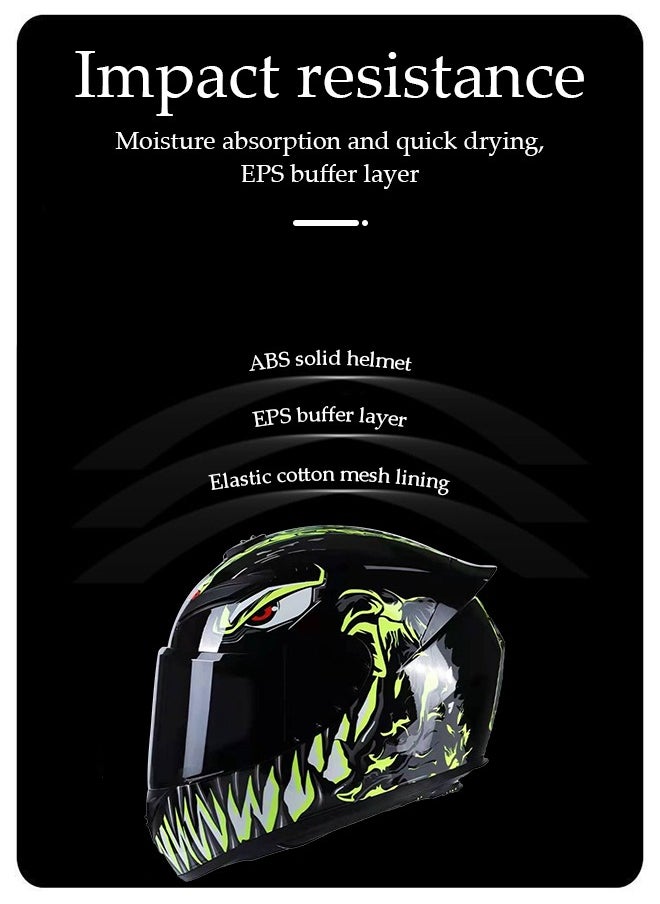 DUNISO Full face motorcycle helmet, lightweight, collision resistant, breathable lining motorcycle helmet, cool riding equipment Four season racing helmet, suitable for both men and women  - Image 4