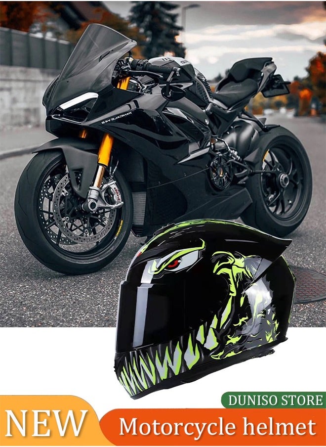 DUNISO Full face motorcycle helmet, lightweight, collision resistant, breathable lining motorcycle helmet, cool riding equipment Four season racing helmet, suitable for both men and women  - Image 1
