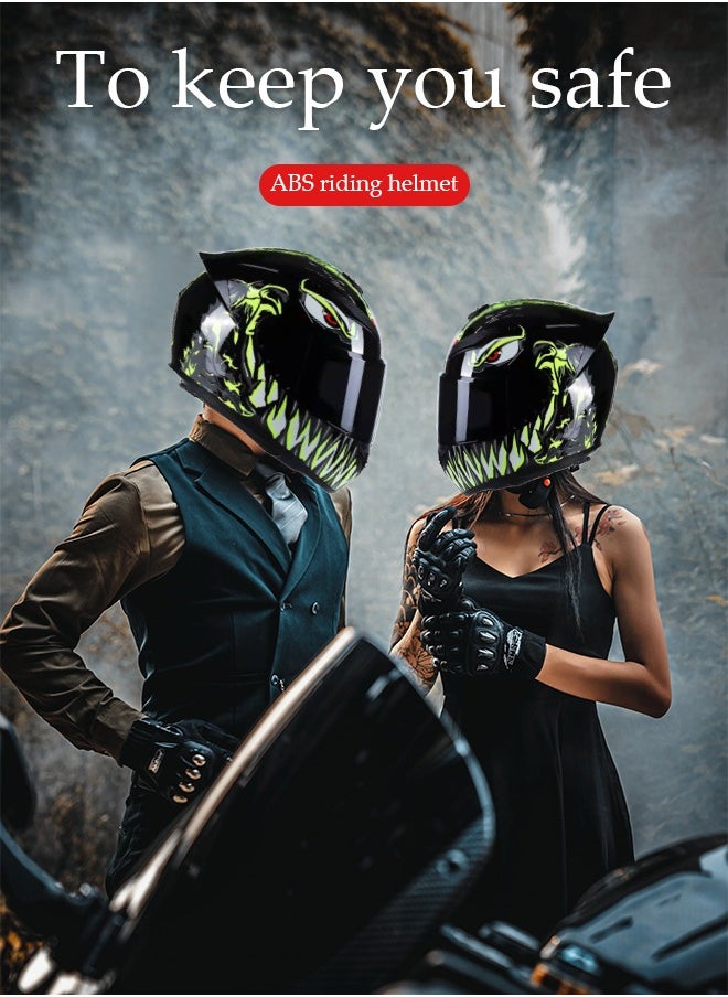 DUNISO Full face motorcycle helmet, lightweight, collision resistant, breathable lining motorcycle helmet, cool riding equipment Four season racing helmet, suitable for both men and women  - Image 2