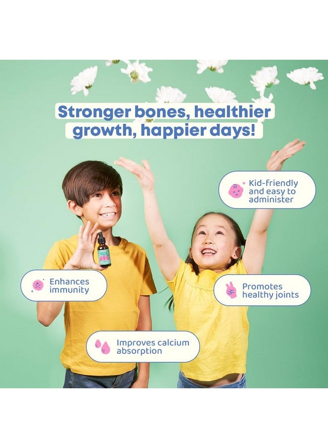 JoySpring Vitamin D3 Kids Drops with K2 - Liquid Supplement for Calcium Absorption & Joint Health - 360 Servings (2 fl oz) - Vitamin D Kids Ages 3-18 - Image 1