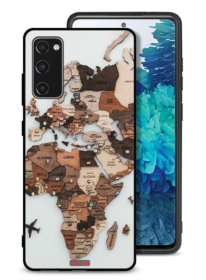 Tolwak Samsung Galaxy S20 FE 5G Protective Case Cover World Map Art - Image 1