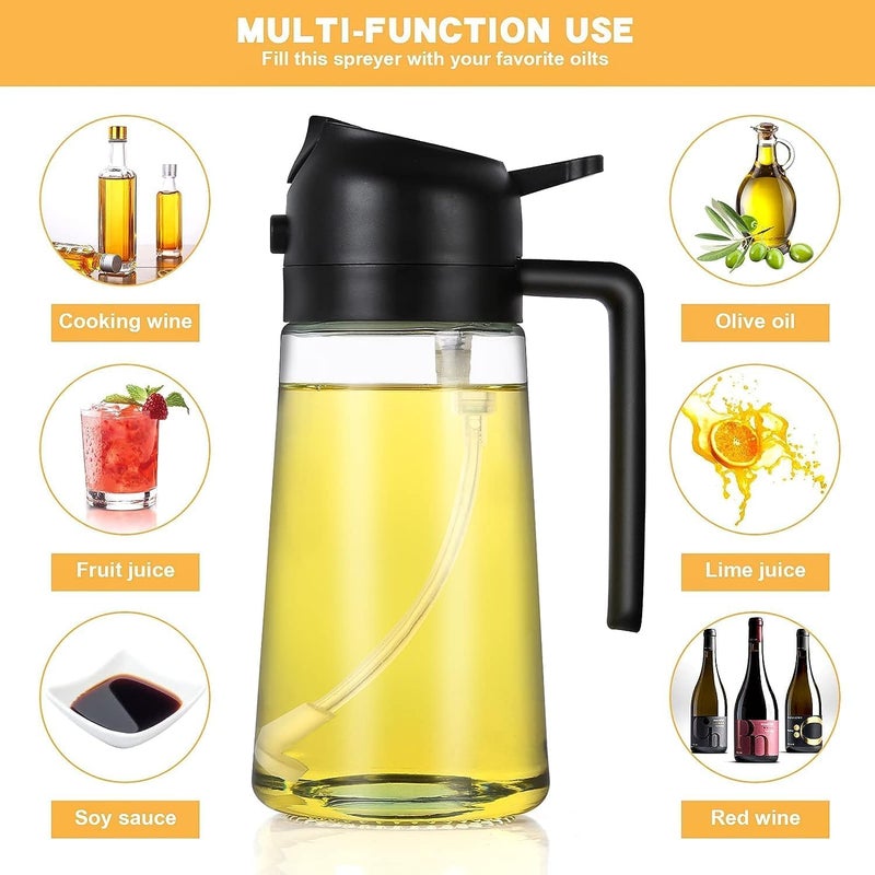APURK Oil Dispenser and Mist Spray Bottle CookingBaking Tool Accessories Leakproof Seasoning Bottle Cooking Oil Container Kitchen Storage Organizer MulticolorPack of 1 - Image 3