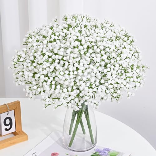 Dolicer 14 Branches Babys Breath Artificial Flowers, 2 Bundles Real Touch Baby Breath Flowers Artificial Bulk, White Fake Flowers, Faux Babies Breath for Wedding Floral Arrangements Home Decor - Image 5
