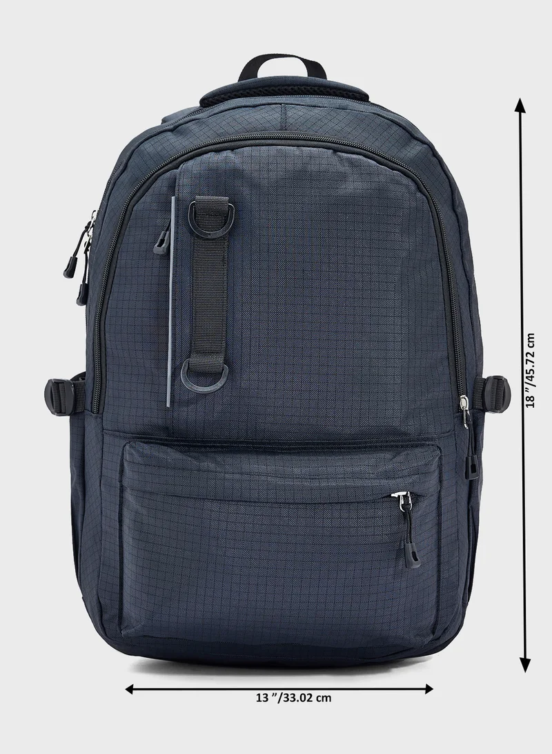 Seventy Five Check Print Casual Backpack