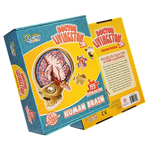 Genius Games Human Brain Floor Puzzle Doctor Livingston Jr Anatomy Model 100 Piece Jigsaw Puzzle Kids Puzzle and STEM Game About Brain Medically Accurate Science Toys for Kids Toddlers Teens - Image 5