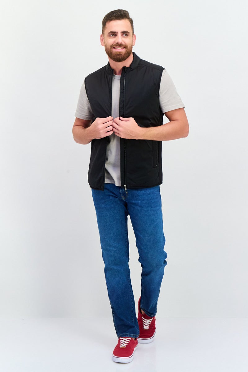 Lyle & Scott سترة بدون أكمام للرجال، مبطنة، سوداء - Image 4