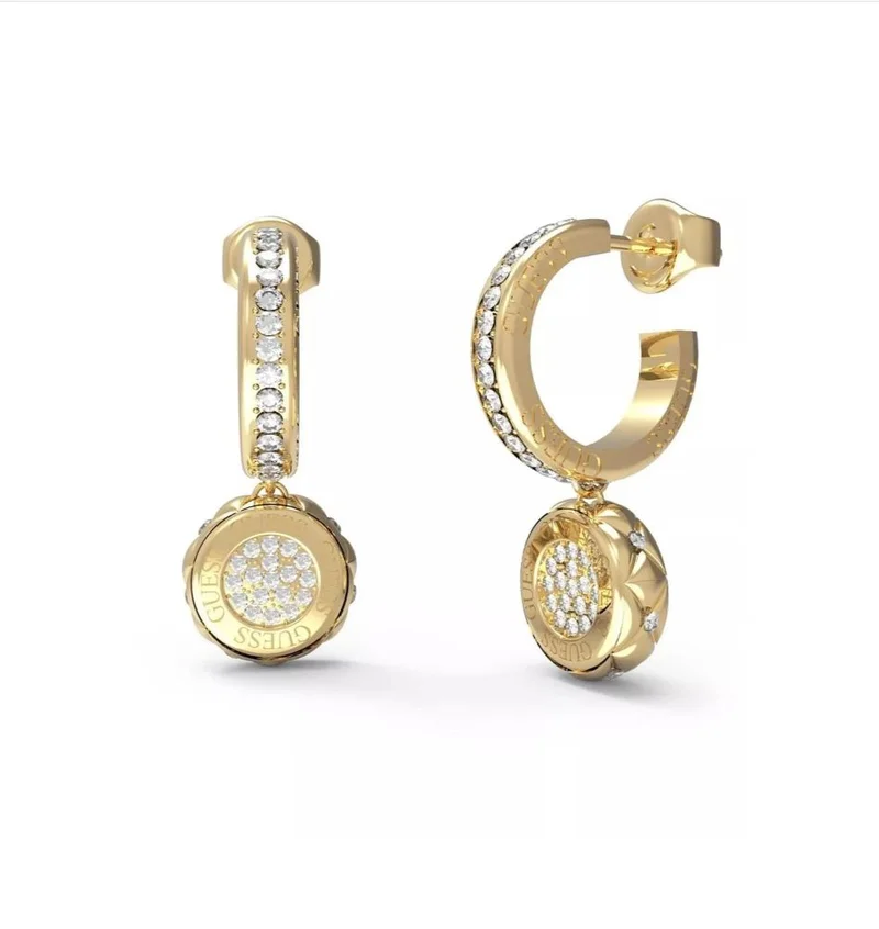 GUESS Coin Pendant Drop Earrings