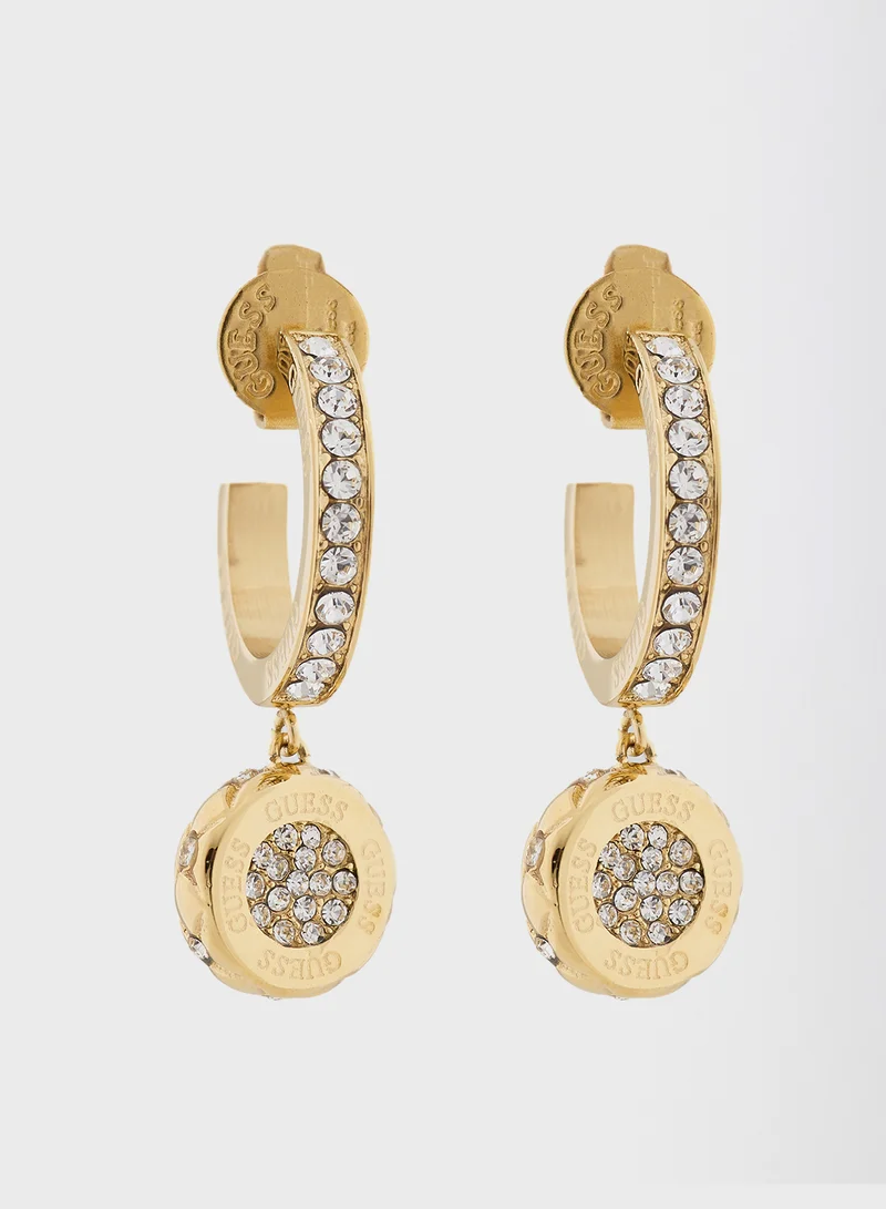 جس Coin Pendant Drop Earrings