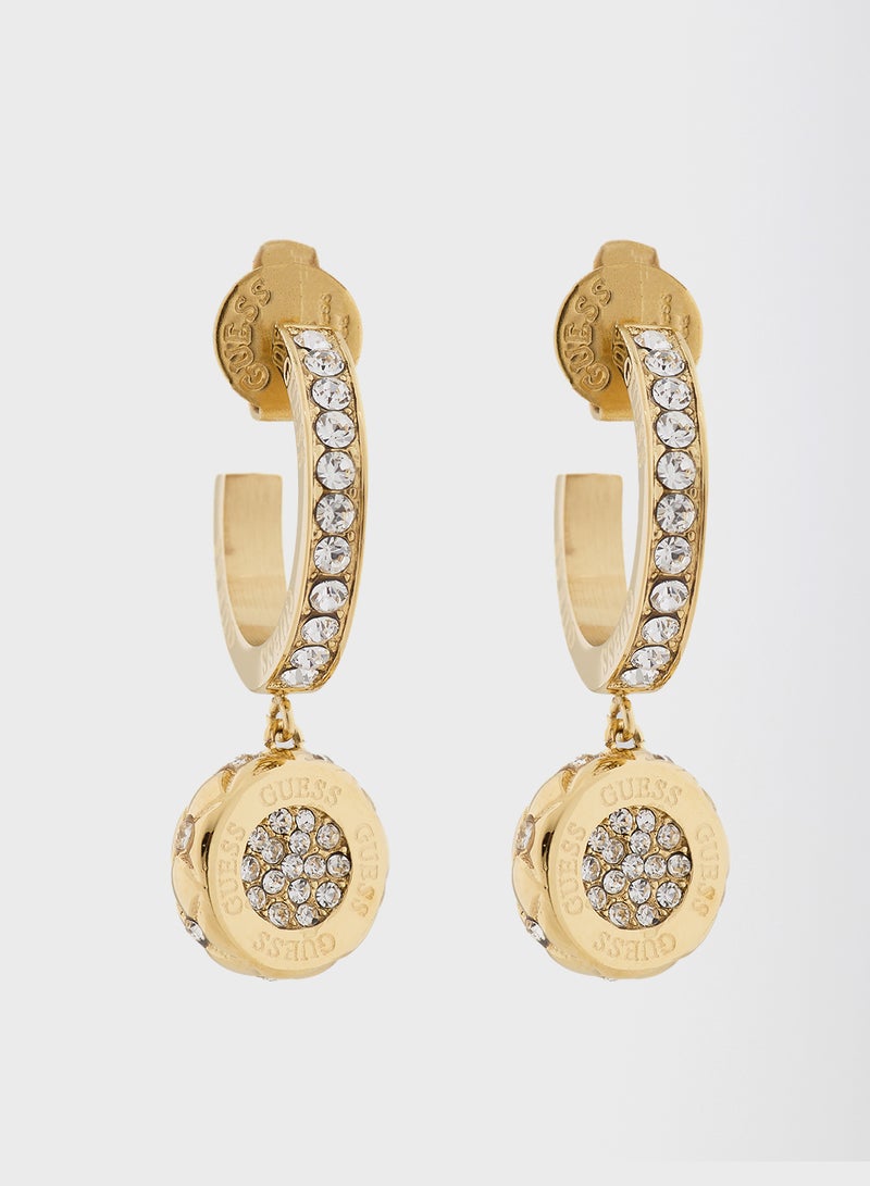 GUESS Coin Pendant Drop Earrings - Image 1