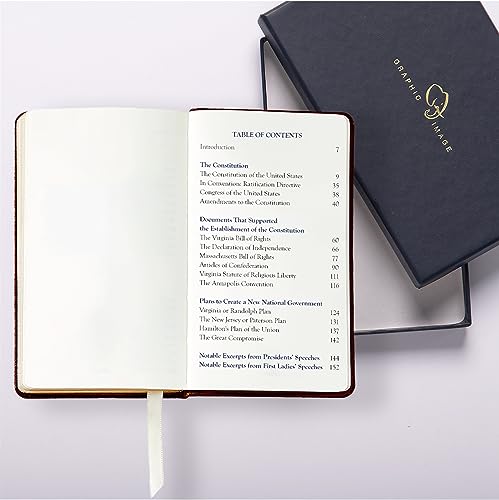 Graphic Image The United States Constitution and Related Documents | Published and Bound in the USA | Genuine Leather Soft Cover | Pocket Size, Black - Image 2