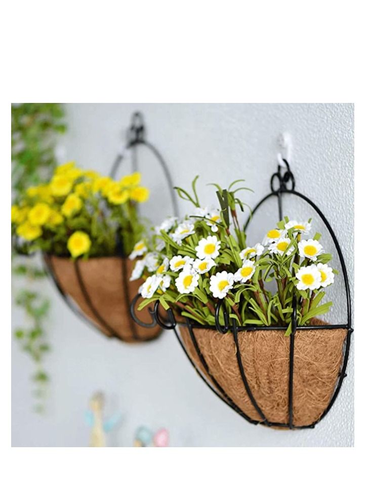 Generic FFD Hanging Metal Planter Basket with Coco Coir Liner Wall Mount Wire Plant Holder for Indoor Outdoor Garden Porch and Balcony  - Image 1