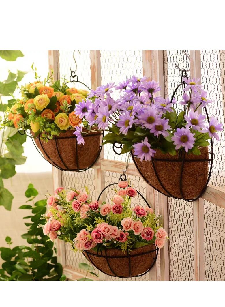 Generic FFD Hanging Metal Planter Basket with Coco Coir Liner Wall Mount Wire Plant Holder for Indoor Outdoor Garden Porch and Balcony  - Image 5