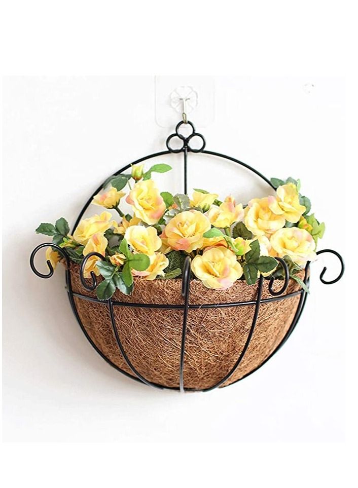 Generic FFD Hanging Metal Planter Basket with Coco Coir Liner Wall Mount Wire Plant Holder for Indoor Outdoor Garden Porch and Balcony  - Image 4