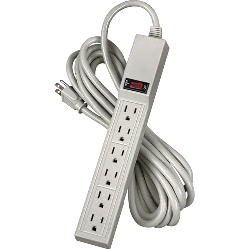 Fellowes 6-Outlet Office/Home Power Strip, 15 Foot Cord - Wall Mountable (99026) - Image 2