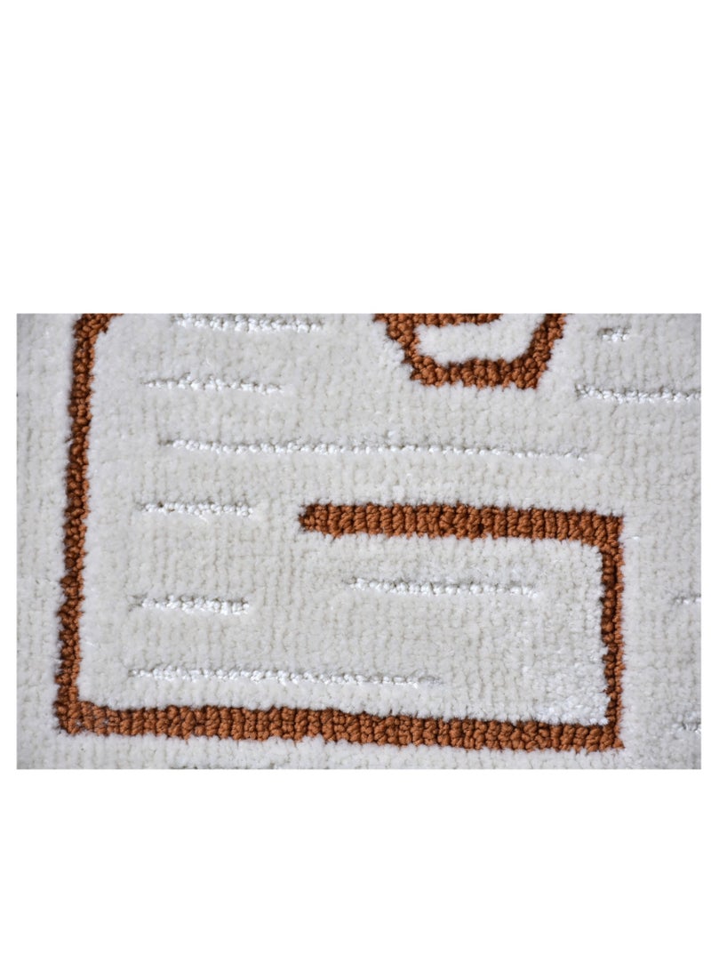 Tribe-Ivory-Copper-190X290 cm anti skid Machine Made Thick Indian Rug - Image 2