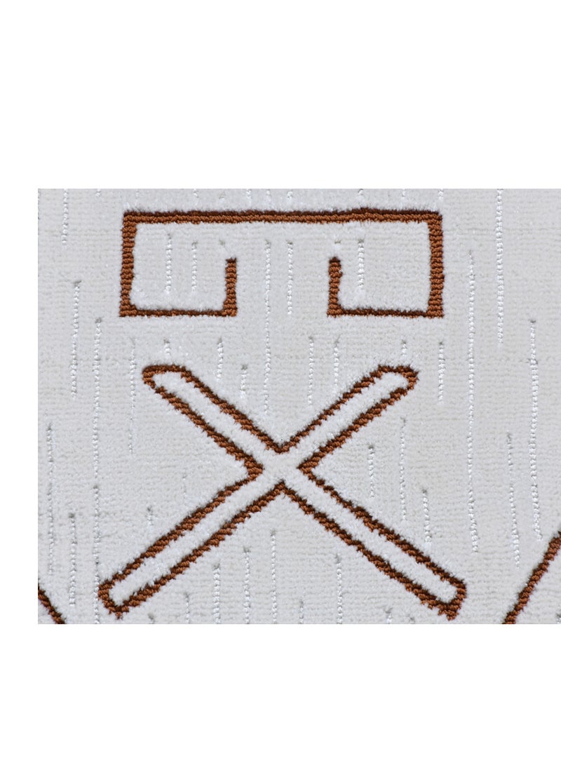 Tribe-Ivory-Copper-190X290 cm anti skid Machine Made Thick Indian Rug - Image 4