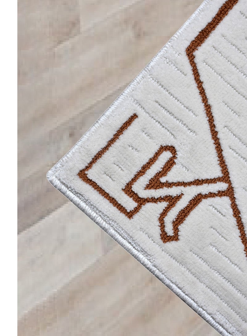 Tribe-Ivory-Copper-190X290 cm anti skid Machine Made Thick Indian Rug - Image 5