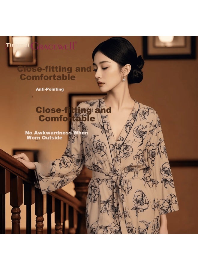 Gracewell Padded Camisole Nightdress Loungewear Women Sleepwear Robe Premium Plus Size Pure Two-piece Set