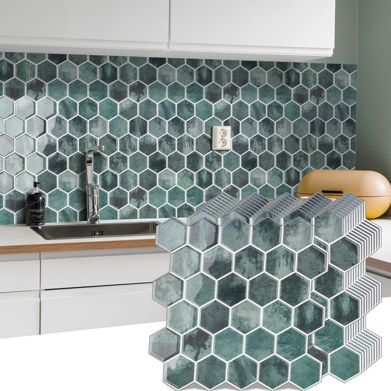 WalDecoo 10Sheet Hexagon Peel and Stick Backsplash for Kitchen New Upgrade Premium Extra Thicker Design 3D Self Adhesive Wall Tiles Large Stick on Tiles for Kitchen and Bathroom 12 x 12 - Image 2