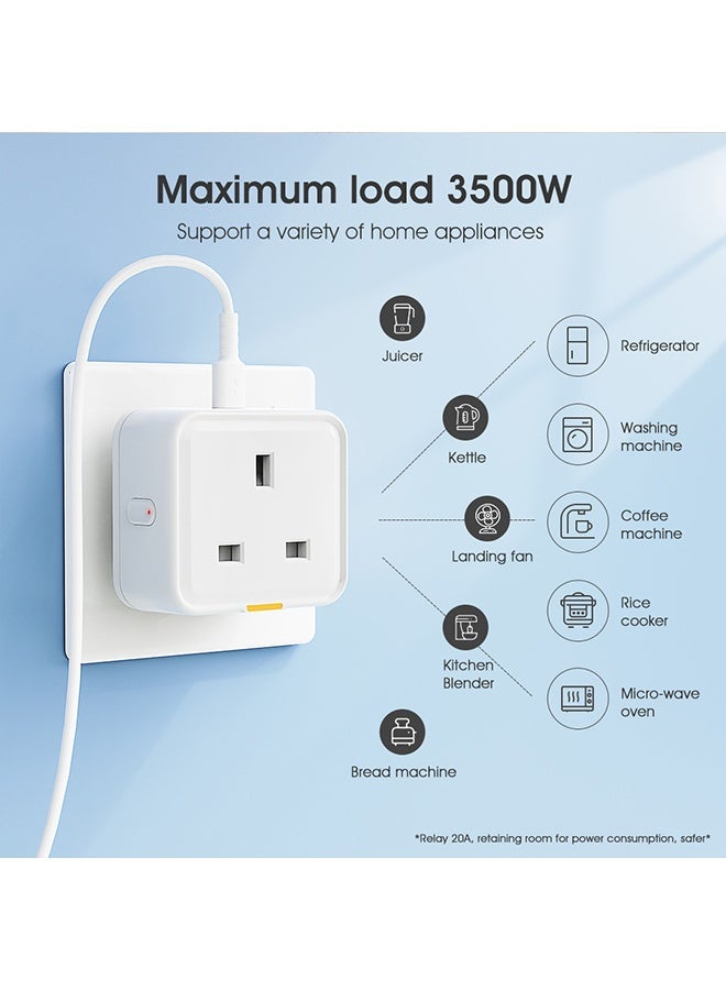 UK Travel Adapter Plug Adaptor with USB-C,3500W Power Adapter Remote control , multiple timing functions with USB Ports All in Travel Adaptor Children's anti touch - Image 2