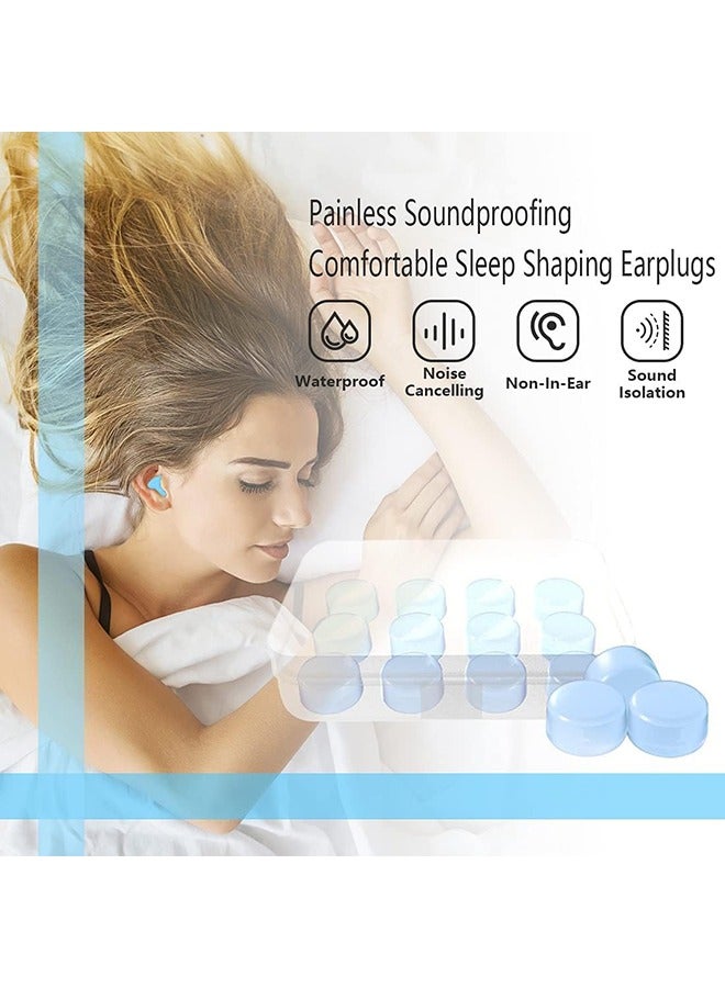 Arabest 6 Pairs Ear Plugs for Sleeping Swimming, 32dB NRR Reusable Silicone Soft Moldable Noise Cancelling Waterproof Sound Blocking Earplugs for Snoring, Working, Airplanes, Shooting, Musicians (Blue) - Image 2