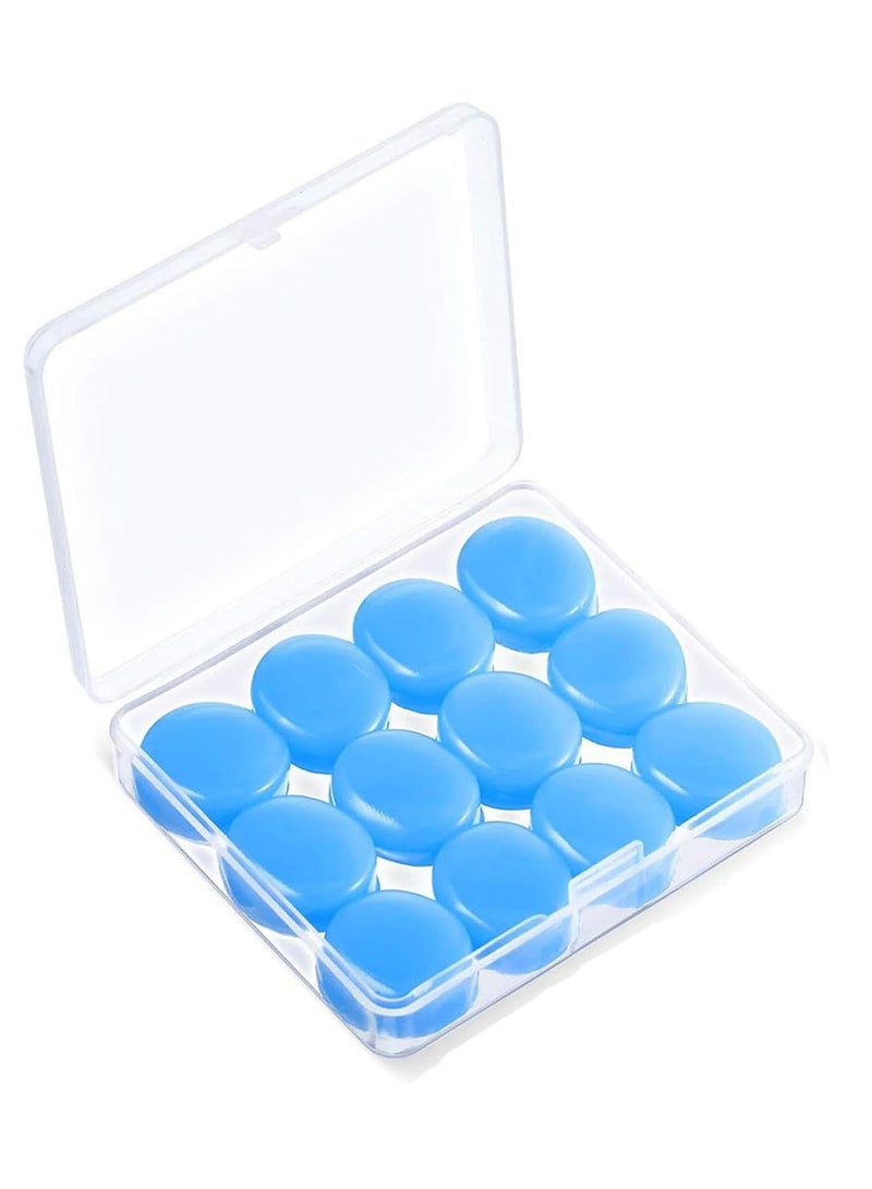 Arabest 6 Pairs Ear Plugs for Sleeping Swimming, 32dB NRR Reusable Silicone Soft Moldable Noise Cancelling Waterproof Sound Blocking Earplugs for Snoring, Working, Airplanes, Shooting, Musicians (Blue) - Image 1