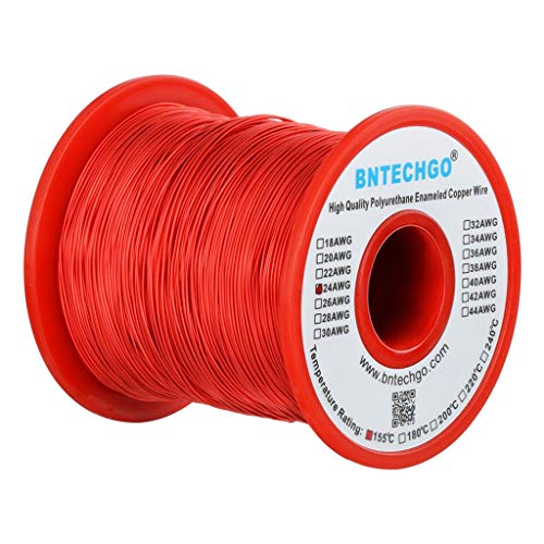BNTECHGO 24 AWG Magnet Wire - Enameled Copper Wire - Enameled Magnet Winding Wire - 1.0 lb - 0.0197" Diameter 1 Spool Coil Red Temperature Rating 155℃ Widely Used for Transformers Inductors - Image 5