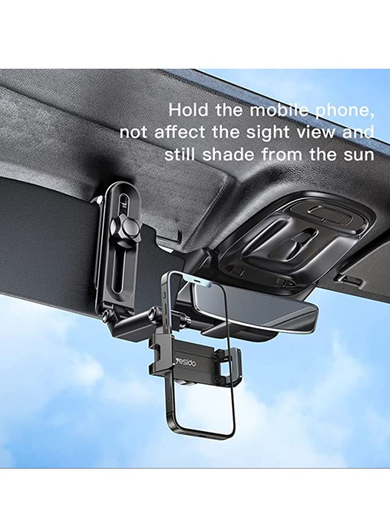 ELTRAZONE C194 Car Phone Mount Sun Visor Phone Holder for Car Universal Clip 360 Degree Adjustable Cell phone Stand Rearview Mirror Cradle. - Image 4