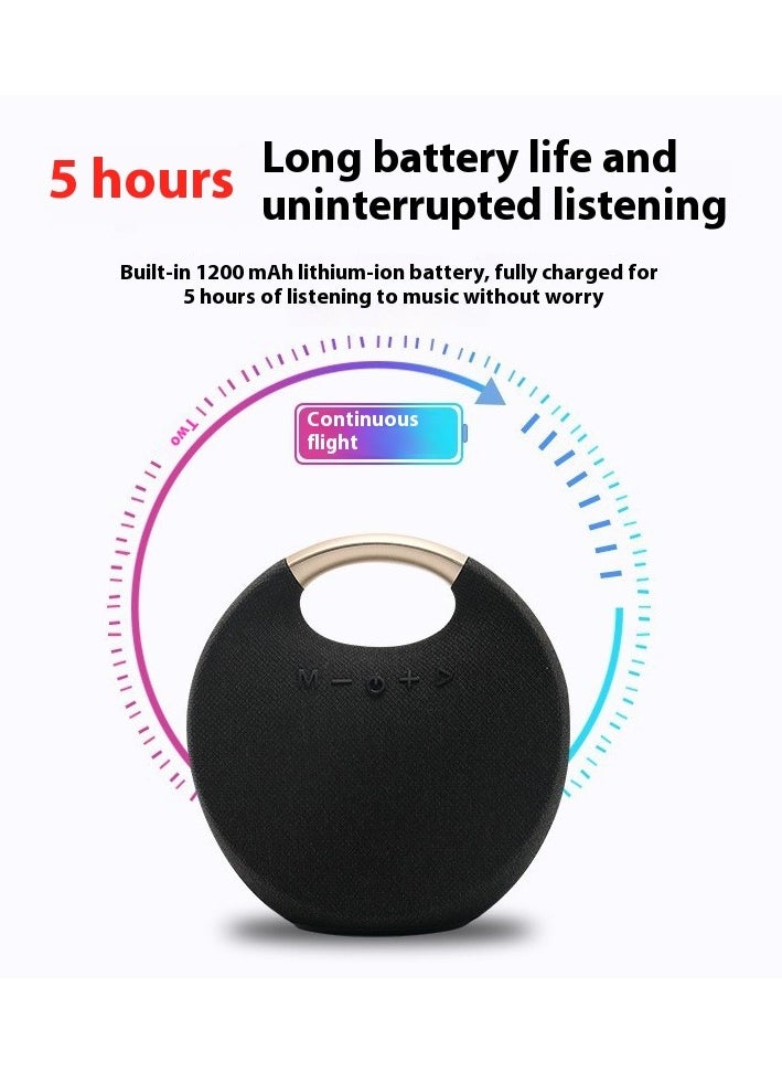Generic - Rechargeable Bluetooth Speaker Stereo Sound, Portable Wireless Speaker App Control, TF & FM Radio & USB & AUX Connection Grey - Image 1