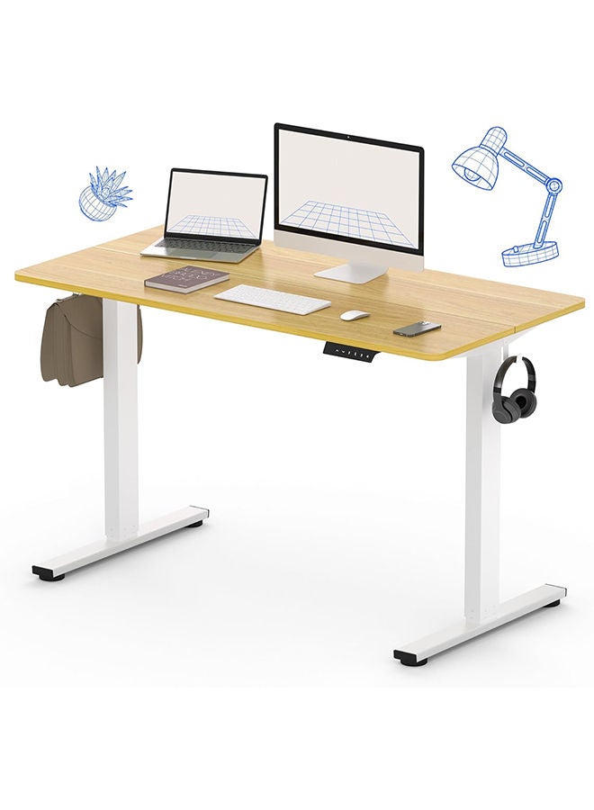 SKY-TOUCH Electric Adjustable Height Desk,Elevating Desk, 48"x24", Height Memory, Storage Hook, 28.9"-46.5" Elevating Computer and Computer Gaming Desk - Image 1
