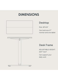 SKY-TOUCH Electric Adjustable Height Desk,Elevating Desk, 48"x24", Height Memory, Storage Hook, 28.9"-46.5" Elevating Computer and Computer Gaming Desk - pzsku/ZE62A8A87B96C68855641Z/45/_/1727249800/7c5a4847-f60e-4655-9c89-1ea2daeaf992