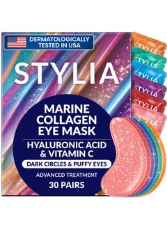 Stylia Stylia Under Eye Patches for Dark Circles and Puffy Eyes (30 Pairs), Marine Collagen Eye Mask with Vitamin C, Hyaluronic Acid, Self Care Gifts for Women, Gifts for Mom, Valentines Day Gifts for Her  - Image 1