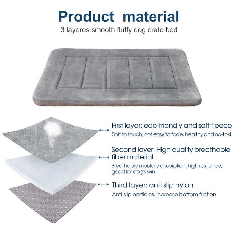 Hero Dog Beds For Large Dogs Crate Bed Pad Mat 42 In Soft Kennel Pads Washable Non Slip Dog Mattress Pet Beds Cushion For Pets Sleeping Mats - Image 2