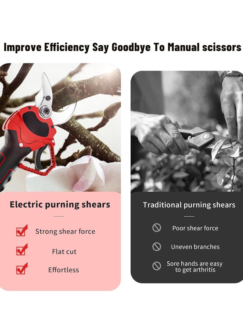 Generic - Electric Pruning Shears Professional Cordless Electric Pruning Battery Powered, Tree Branch Pruner with 2 PCS Rechargeable 2 Ah Lithium Battery - 30mm (1.2inch) Cutting Diameter - Image 1