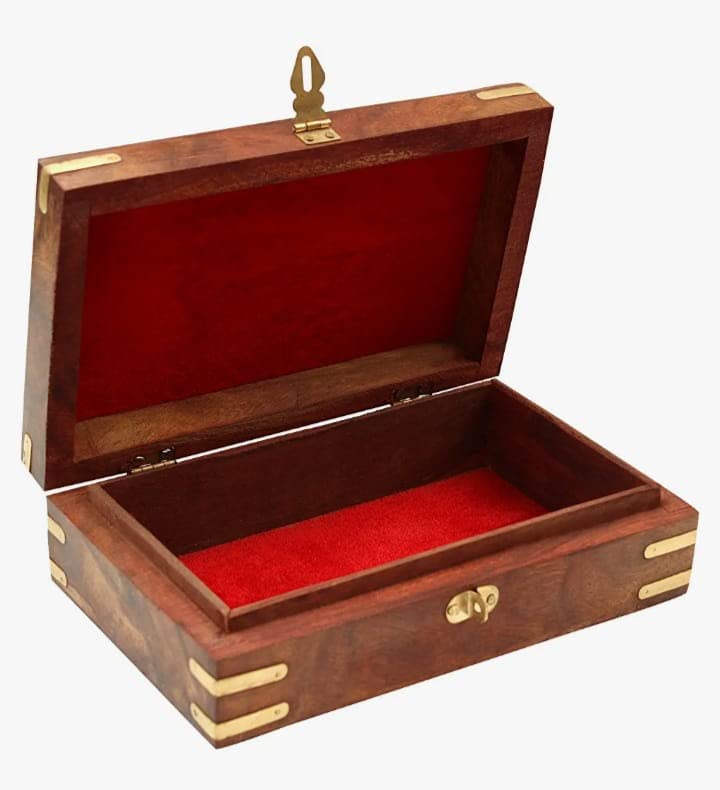MOON CRAFT Wooden Jewelry Box Organizer - Classical Wood Jewlery Box Jewelery Storage Box Case Holder Jewellery - Carved - Image 4