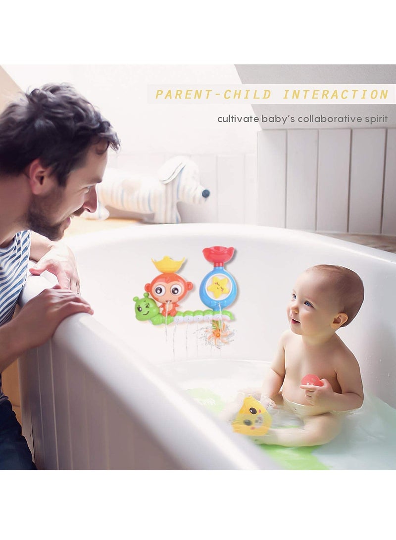 SOLARAE Bath Toy Bathtub Toy Waterfall Water Station with One Stackable Cups Fountain Water Shower Toy for Babies and Kids Gift - Image 3